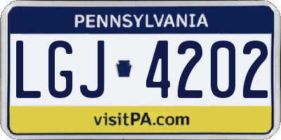 PA license plate LGJ4202