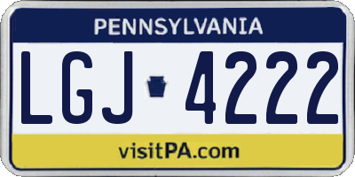 PA license plate LGJ4222