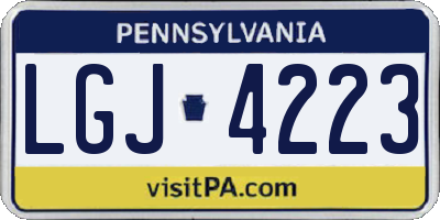 PA license plate LGJ4223