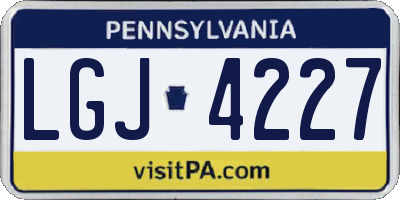 PA license plate LGJ4227