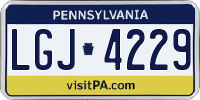 PA license plate LGJ4229