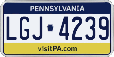PA license plate LGJ4239