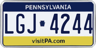 PA license plate LGJ4244