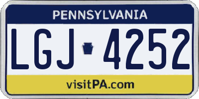 PA license plate LGJ4252