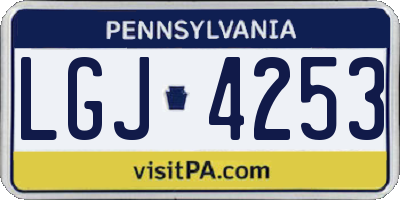 PA license plate LGJ4253