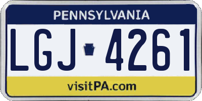PA license plate LGJ4261