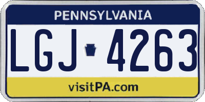 PA license plate LGJ4263