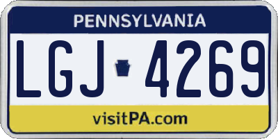 PA license plate LGJ4269