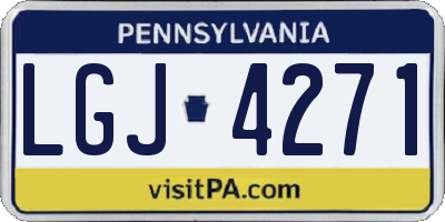 PA license plate LGJ4271