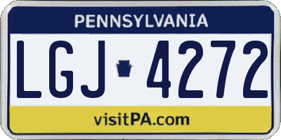 PA license plate LGJ4272