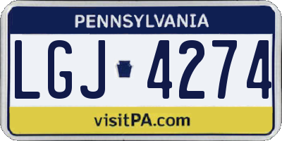 PA license plate LGJ4274