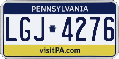 PA license plate LGJ4276