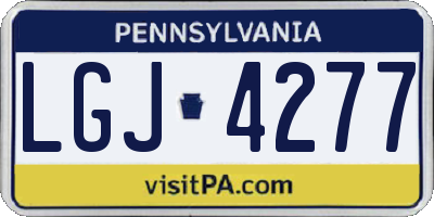PA license plate LGJ4277