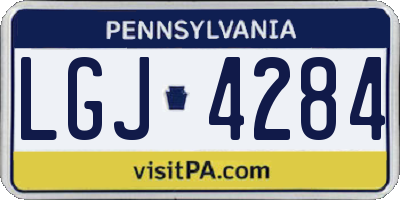 PA license plate LGJ4284