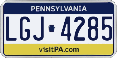 PA license plate LGJ4285