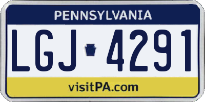 PA license plate LGJ4291