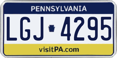 PA license plate LGJ4295
