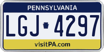 PA license plate LGJ4297