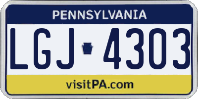 PA license plate LGJ4303