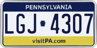 PA license plate LGJ4307
