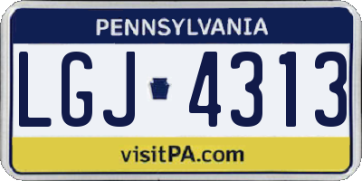 PA license plate LGJ4313