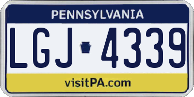 PA license plate LGJ4339
