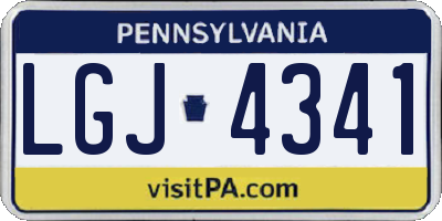 PA license plate LGJ4341