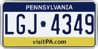 PA license plate LGJ4349