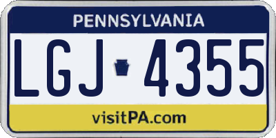 PA license plate LGJ4355