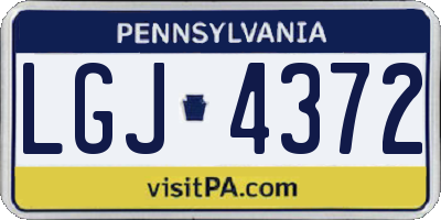 PA license plate LGJ4372