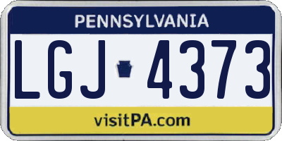 PA license plate LGJ4373