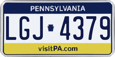 PA license plate LGJ4379