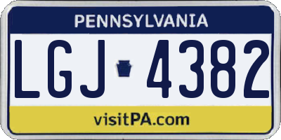 PA license plate LGJ4382