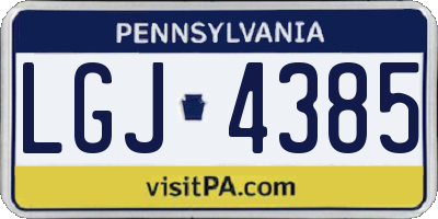 PA license plate LGJ4385
