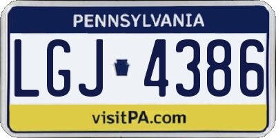 PA license plate LGJ4386