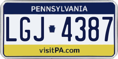 PA license plate LGJ4387