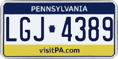 PA license plate LGJ4389