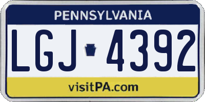 PA license plate LGJ4392