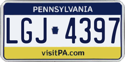 PA license plate LGJ4397
