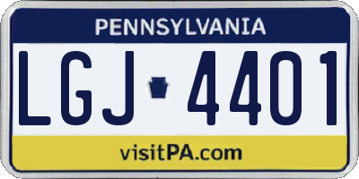 PA license plate LGJ4401
