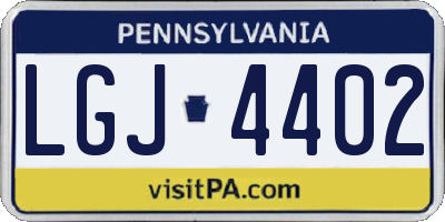PA license plate LGJ4402