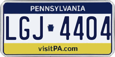 PA license plate LGJ4404