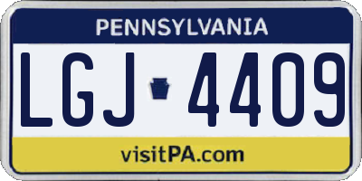 PA license plate LGJ4409