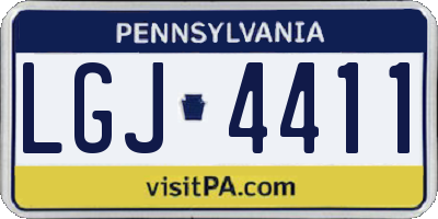 PA license plate LGJ4411