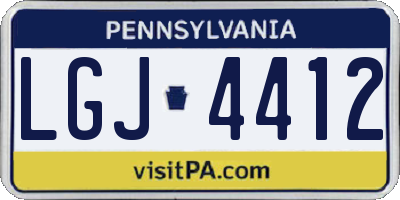 PA license plate LGJ4412