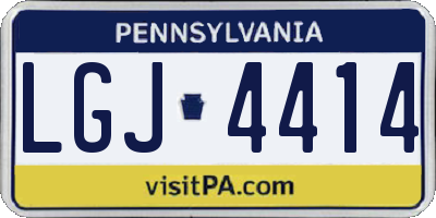 PA license plate LGJ4414