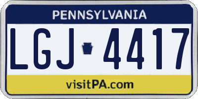 PA license plate LGJ4417