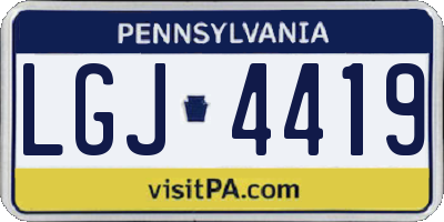PA license plate LGJ4419
