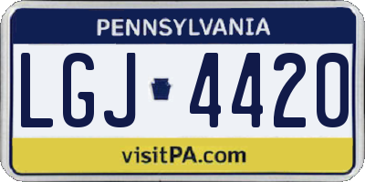 PA license plate LGJ4420
