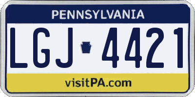 PA license plate LGJ4421